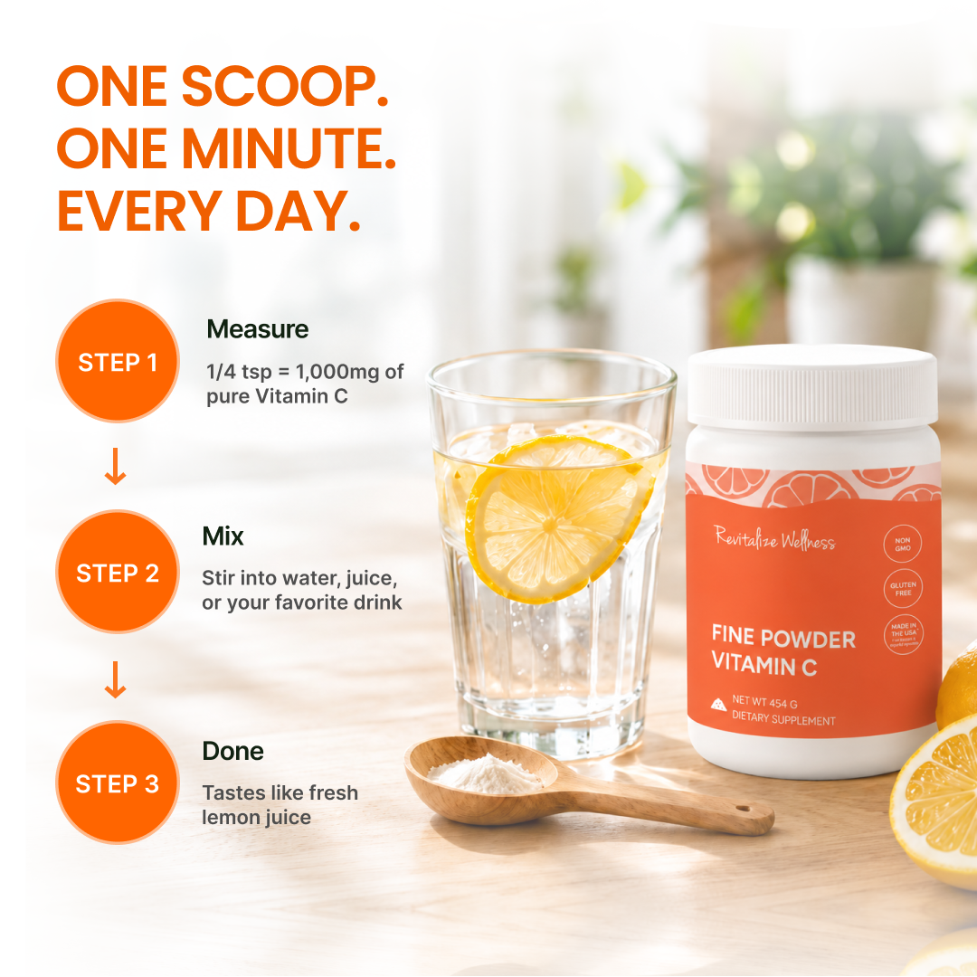 Fine Powder Vitamin C as Ascorbic Acid