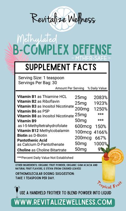 Methylated B-Complex Defense - 120 grams - Tropical Fruit2