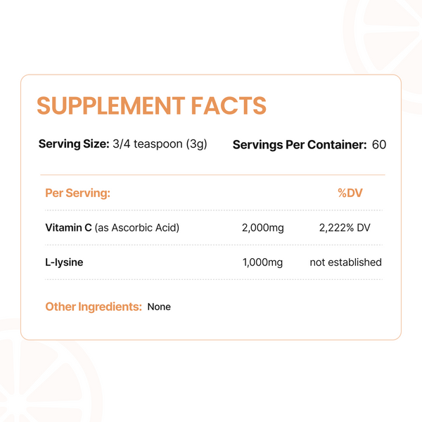 Pauling Defense Powder (Vitamin C + L-Lysine)