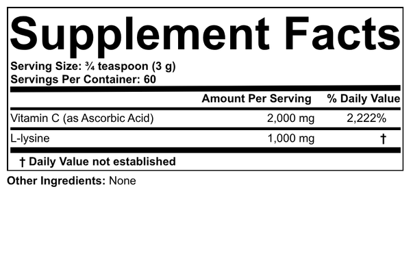 Pauling Defense Powder (Vitamin C + L-Lysine)