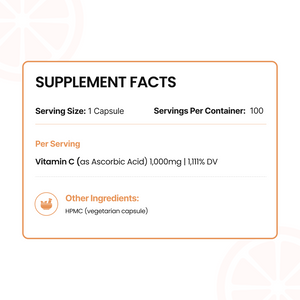 Vitamin C Capsules (as Ascorbic Acid) - 1,000mg