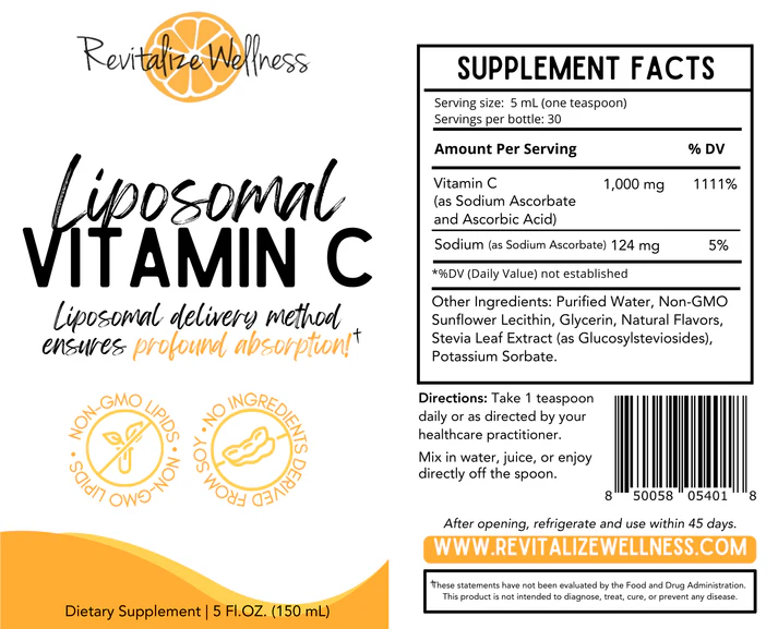 Liposomal Vitamin C Revitalize Wellness Liposomal Vitamin C Revitalize Wellness