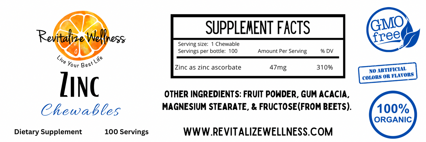 Zinc Chewables - 100 Servings